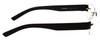 Side View of Porsche Designs P8206-B Designer Single Vision Prescription Rx Eyeglasses in Matte Black Unisex Square Rimless Titanium 53 mm