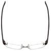 Top View of Porsche Designs P8206-C Designer Reading Eye Glasses with Custom Cut Powered Lenses in Matte Brown Unisex Square Rimless Titanium 53 mm