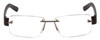 Front View of Porsche Designs P8206-C Designer Reading Eye Glasses with Custom Cut Powered Lenses in Matte Brown Unisex Square Rimless Titanium 53 mm