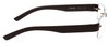 Side View of Porsche Designs P8206-C Designer Reading Eye Glasses with Custom Cut Powered Lenses in Matte Brown Unisex Square Rimless Titanium 53 mm