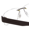 Close Up View of Porsche Designs P8206-C Designer Reading Eye Glasses with Custom Cut Powered Lenses in Matte Brown Unisex Square Rimless Titanium 53 mm