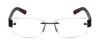 Front View of Porsche P8206-D Unisex Rimless Designer Reading Glasses Dark Gray/Dark Red 53 mm