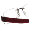 Close Up View of Porsche P8206-D Unisex Rimless Designer Reading Glasses Dark Gray/Dark Red 53 mm