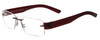 Profile View of Porsche P8206-D Unisex Rimless Designer Reading Glasses Dark Gray/Dark Red 53 mm