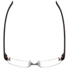 Top View of Porsche P8206-D Unisex Rimless Designer Reading Glasses Dark Gray/Dark Red 53 mm