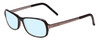 Profile View of Porsche Designs P8207-A Designer Blue Light Blocking Eyeglasses in Dark Brown Unisex Cateye Full Rim Acetate 53 mm