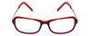 Front View of Porsche Designs P8207-B Designer Single Vision Prescription Rx Eyeglasses in Crystal Burgundy Red Gun Metal Silver Unisex Cateye Full Rim Acetate 53 mm