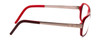 Side View of Porsche Designs P8207-B Designer Progressive Lens Blue Light Blocking Eyeglasses in Crystal Burgundy Red Gun Metal Silver Unisex Cateye Full Rim Acetate 53 mm