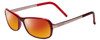 Profile View of Porsche Designs P8207-B Designer Polarized Sunglasses with Custom Cut Red Mirror Lenses in Crystal Burgundy Red Gun Metal Silver Unisex Cateye Full Rim Acetate 53 mm