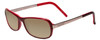 Profile View of Porsche Designs P8207-B Designer Polarized Sunglasses with Custom Cut Amber Brown Lenses in Crystal Burgundy Red Gun Metal Silver Unisex Cateye Full Rim Acetate 53 mm