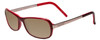 Profile View of Porsche Designs P8207-B Designer Polarized Reading Sunglasses with Custom Cut Powered Amber Brown Lenses in Crystal Burgundy Red Gun Metal Silver Unisex Cateye Full Rim Acetate 53 mm