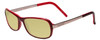 Profile View of Porsche Designs P8207-B Designer Polarized Reading Sunglasses with Custom Cut Powered Sun Flower Yellow Lenses in Crystal Burgundy Red Gun Metal Silver Unisex Cateye Full Rim Acetate 53 mm