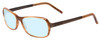 Profile View of Porsche Designs P8207-C Designer Progressive Lens Blue Light Blocking Eyeglasses in Light Brown Unisex Cateye Full Rim Acetate 53 mm