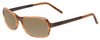 Profile View of Porsche Designs P8207-C Designer Polarized Reading Sunglasses with Custom Cut Powered Amber Brown Lenses in Light Brown Unisex Cateye Full Rim Acetate 53 mm