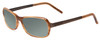 Profile View of Porsche Designs P8207-C Designer Polarized Reading Sunglasses with Custom Cut Powered Smoke Grey Lenses in Light Brown Unisex Cateye Full Rim Acetate 53 mm