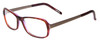 Profile View of Porsche Designs P8207-D Designer Blue Light Blocking Eyeglasses in Havana Aubergine Red Silver Unisex Cateye Full Rim Acetate 53 mm