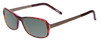 Profile View of Porsche Designs P8207-D Designer Polarized Sunglasses with Custom Cut Smoke Grey Lenses in Havana Aubergine Red Silver Unisex Cateye Full Rim Acetate 53 mm