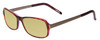 Profile View of Porsche Designs P8207-D Designer Polarized Reading Sunglasses with Custom Cut Powered Sun Flower Yellow Lenses in Havana Aubergine Red Silver Unisex Cateye Full Rim Acetate 53 mm