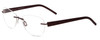 Profile View of Porsche Designs P8209-S Designer Reading Eye Glasses with Custom Cut Powered Lenses in Dark/Matte Red Unisex Oval Rimless Metal 55 mm