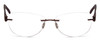 Front View of Porsche Designs P8209-S Designer Reading Eye Glasses with Custom Cut Powered Lenses in Dark/Matte Red Unisex Oval Rimless Metal 55 mm