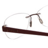Close Up View of Porsche Designs P8209-S Designer Reading Eye Glasses with Custom Cut Powered Lenses in Dark/Matte Red Unisex Oval Rimless Metal 55 mm