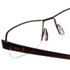 Close Up View of Porsche Designs P8210-B Unisex Semi-Rimless Designer Reading Glasses Brown 53 mm