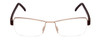 Front View of Porsche P8210-C Unisex Semi-Rimless Designer Reading Glasses in Red Silver 53 mm