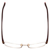 Top View of Porsche P8210-C Unisex Semi-Rimless Designer Reading Glasses in Red Silver 53 mm