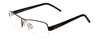 Profile View of Porsche Designs P8210-D Designer Progressive Lens Prescription Rx Eyeglasses in Matte Black Unisex Square Semi-Rimless Metal 53 mm