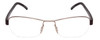 Front View of Porsche P8211-C Semi-Rimless Designer Reading Glasses Light Gun Metal & Red 52mm