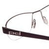 Close Up View of Porsche Designs P8211-C Designer Reading Eye Glasses with Custom Cut Powered Lenses in Light Gun Metal & Aubergine Red Unisex Oval Semi-Rimless Metal 52 mm