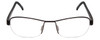 Front View of Porsche Designs P8211-D Unisex Oval Semi-Rimless Reading Glasses in Black 52 mm