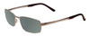 Profile View of Porsche Designs P8212-B Designer Polarized Sunglasses with Custom Cut Smoke Grey Lenses in Antique Titanium Matte Dark Red Unisex Square Full Rim Titanium 56 mm