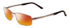 Profile View of Porsche Designs P8212-B Designer Polarized Sunglasses with Custom Cut Red Mirror Lenses in Antique Titanium Matte Dark Red Unisex Square Full Rim Titanium 56 mm