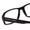 Close Up View of Porsche Designs P8215-A Designer Single Vision Prescription Rx Eyeglasses in Black Carbon Fiber Unisex Square Full Rim Acetate 55 mm