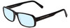 Profile View of Porsche Designs P8215-A Designer Blue Light Blocking Eyeglasses in Black Carbon Fiber Unisex Square Full Rim Acetate 55 mm