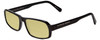 Profile View of Porsche Designs P8215-A Designer Polarized Reading Sunglasses with Custom Cut Powered Sun Flower Yellow Lenses in Black Carbon Fiber Unisex Square Full Rim Acetate 55 mm
