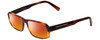 Profile View of Porsche Designs P8215-B Designer Polarized Sunglasses with Custom Cut Red Mirror Lenses in Havana Tortoise Brown Gold Carbon Fiber Unisex Square Full Rim Acetate 55 mm