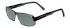 Profile View of Porsche Designs P8215-C Designer Polarized Sunglasses with Custom Cut Smoke Grey Lenses in Crystal Blue Grey Carbon Fiber Unisex Square Full Rim Acetate 55 mm