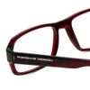 Close Up View of Porsche P8215-D Designer Reading Glasses Crystal Burgundy Red Carbon Fiber 55 mm