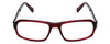 Front View of Porsche Designs P8215-D Designer Reading Eye Glasses with Custom Cut Powered Lenses in Crystal Burgundy Red Carbon Fiber Unisex Square Full Rim Acetate 55 mm