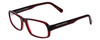 Profile View of Porsche Designs P8215-D Designer Single Vision Prescription Rx Eyeglasses in Crystal Burgundy Red Carbon Fiber Unisex Square Full Rim Acetate 55 mm