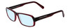 Profile View of Porsche Designs P8215-D Designer Blue Light Blocking Eyeglasses in Crystal Burgundy Red Carbon Fiber Unisex Square Full Rim Acetate 55 mm