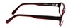Side View of Porsche Designs P8215-D Designer Blue Light Blocking Eyeglasses in Crystal Burgundy Red Carbon Fiber Unisex Square Full Rim Acetate 55 mm