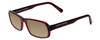 Profile View of Porsche Designs P8215-D Designer Polarized Sunglasses with Custom Cut Amber Brown Lenses in Crystal Burgundy Red Carbon Fiber Unisex Square Full Rim Acetate 55 mm