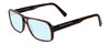 Profile View of Porsche Designs P8217-B Designer Progressive Lens Blue Light Blocking Eyeglasses in Brown Carbon Fiber Unisex Square Full Rim Acetate 56 mm