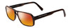 Profile View of Porsche Designs P8217-B Designer Polarized Sunglasses with Custom Cut Red Mirror Lenses in Brown Carbon Fiber Unisex Square Full Rim Acetate 56 mm