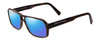 Profile View of Porsche Designs P8217-B Designer Polarized Reading Sunglasses with Custom Cut Powered Blue Mirror Lenses in Brown Carbon Fiber Unisex Square Full Rim Acetate 56 mm