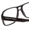 Close Up View of Porsche Designs P8217-C Designer Reading Eye Glasses with Custom Cut Powered Lenses in Light Grey Carbon Fiber Unisex Square Full Rim Acetate 56 mm