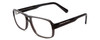 Profile View of Porsche Designs P8217-C Designer Blue Light Blocking Eyeglasses in Light Grey Carbon Fiber Unisex Square Full Rim Acetate 56 mm